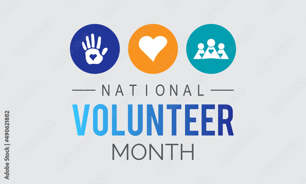 National Volunteer Month. Volunteers communities template for banner