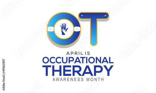 Occupational Therapy awareness month. OT month awareness template for banner, card, background.