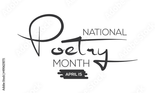 National Poetry Month. Literature greeting template for banner, card, poster, background.