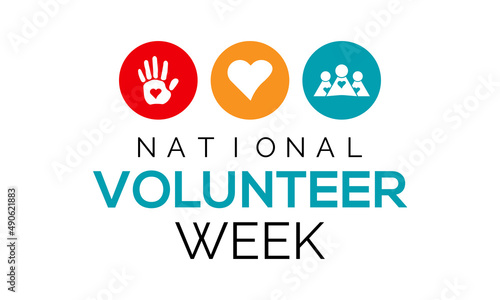 National Volunteer week. Volunteers communities template for banner, card, poster, background.
