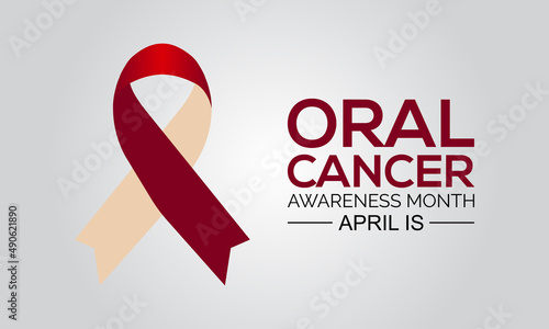 Oral Cancer Awareness Month. Health awareness template for banner, card, poster, background.