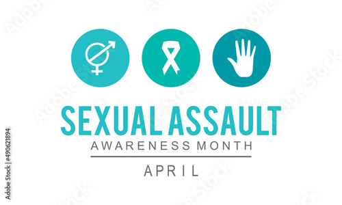 Sexual Assault Awareness Month. Sexual harassment prevention  banner, card, poster, background.