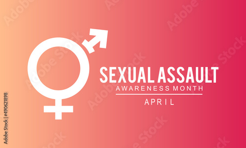 Sexual Assault Awareness Month. Sexual harassment prevention  banner, card, poster, background.