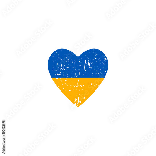 Ukraine Heart, Concept art of Ukrainian flag. Support Ukraine Illustration. Save from Russia, stickers for media	