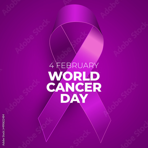 4 February World Cancer Day Medical Background Illustration