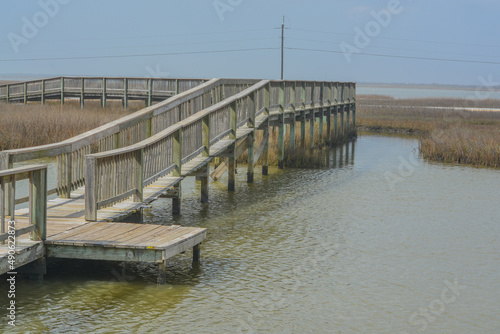 The Crabbing Pier in the marsh on Lake Swain, Brazosport Area, Texas