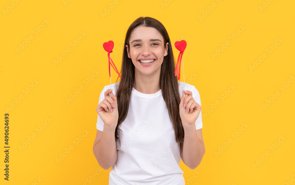 love romantic gift. sweetheart. valentines sale. glad woman holding heart. love romantic gift. sweetheart. valentines sale. glad woman holding heart.