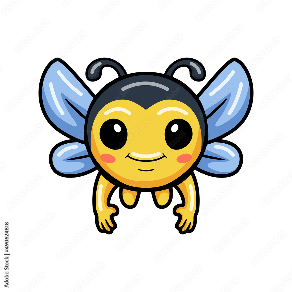 Obraz premium Cute little bee cartoon flying