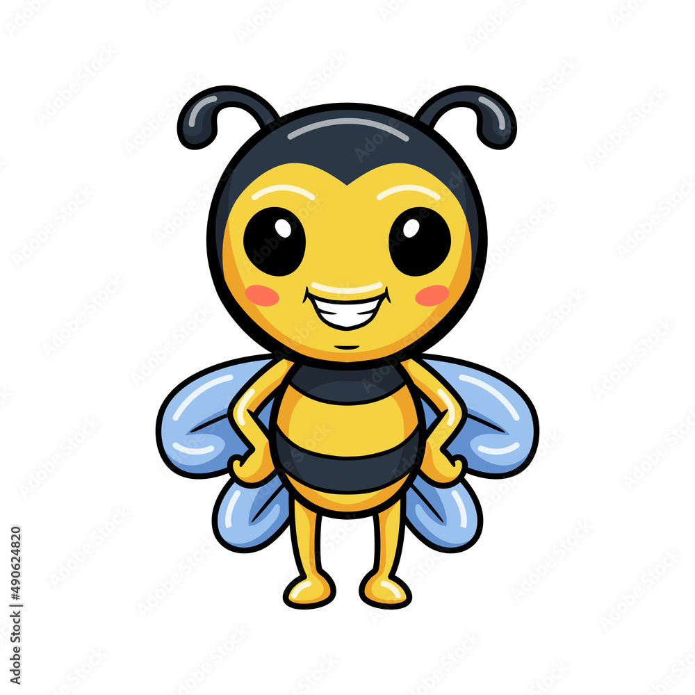 Obraz premium Cute little bee cartoon posing
