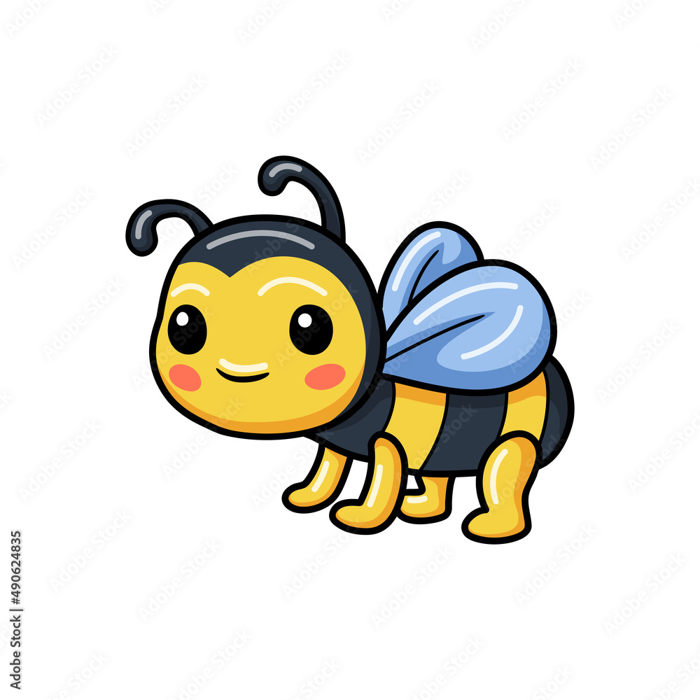 Cute little bee cartoon posing Cute little bee cartoon posing