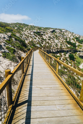 Portrait shot of Pathway and beach at Seal bay on Kangaroo Island, South Australia