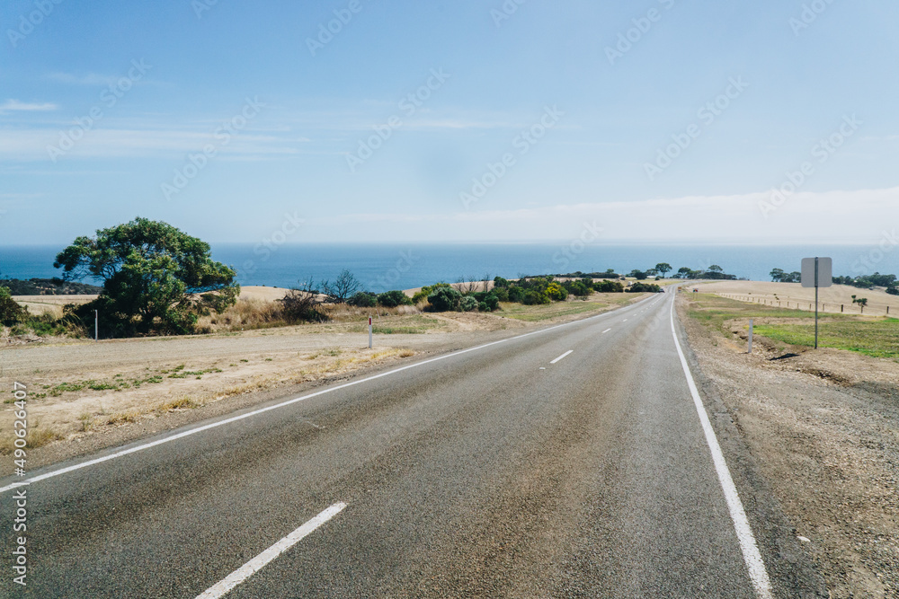 Road to Penneshaw lookout on Kangaroo Island, South Australia