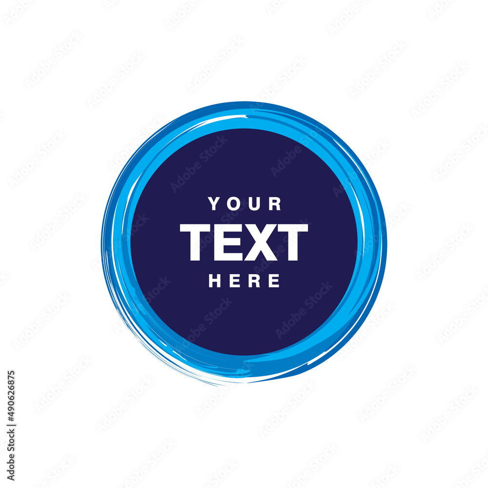Fototapeta premium abstract blue circle brush design, circle brush with copy space for text template vector