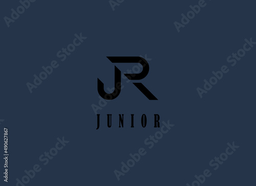 JR letter typography logo design.