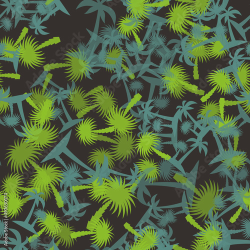 Palm Leaf Seamless Pattern Background Illustration