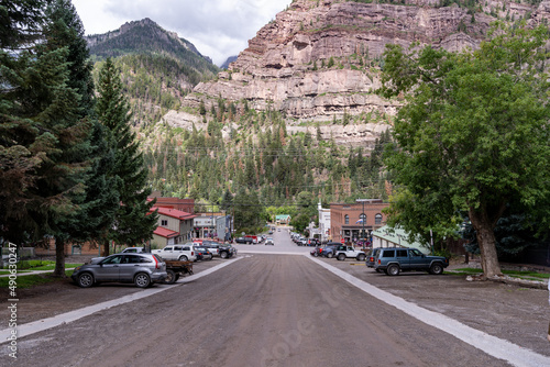 Dirt roads in the residential area of Ouray Colorado along the Millon Dollar Highway