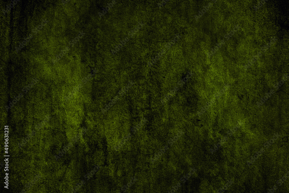 Seamless green grunge textured old cement plaster wall surface for background