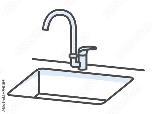 simple illustration of kitchen sink