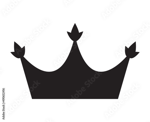 Simple Black Crown Icon Illustration
