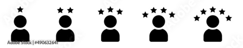 Customer experience vector icon . 1 to 5 star satisfaction rating vector icon. Rating icon. 1 to 5 star work experience symbol.