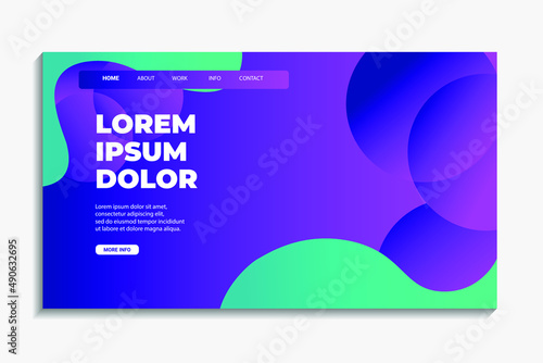 purple and green landing page design