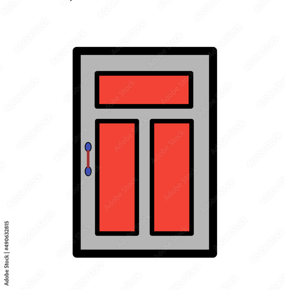 red gray window icon, vector flat design red gray window icon, vector flat design