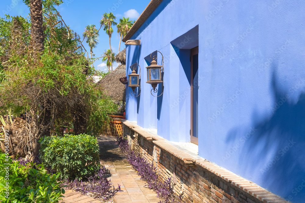 Mexico, colonial streets and colorful architecture of San Jose del Cabo in historic center.