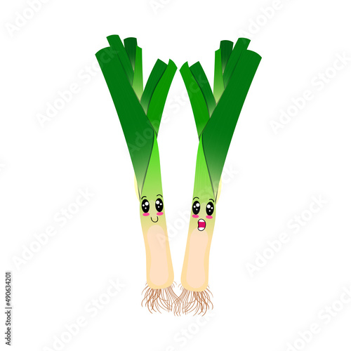 cute leek character vector