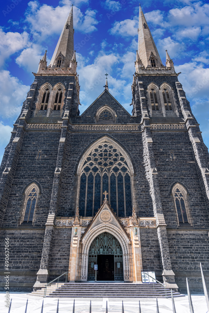 St Patrick's Cathedral in the city of Melbourne is a Imposing 1800s Gothic Revival–style cathedral