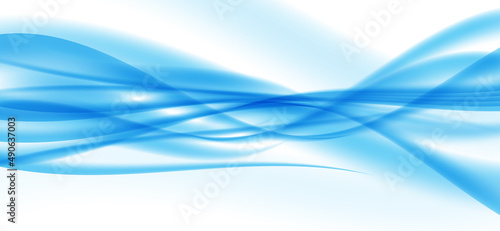 Abstract blue Wave on white Background. Illustration