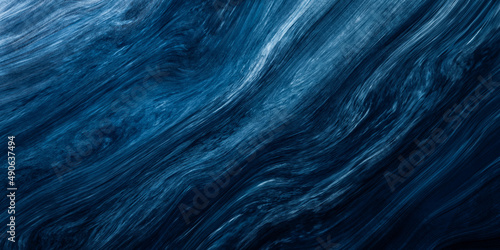 Abstract dark blue paint background with liquid fluid grunge texture for background, banner or abstract art