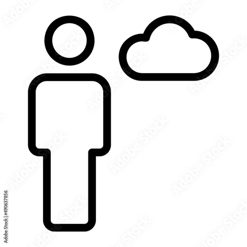 cloud data line icon