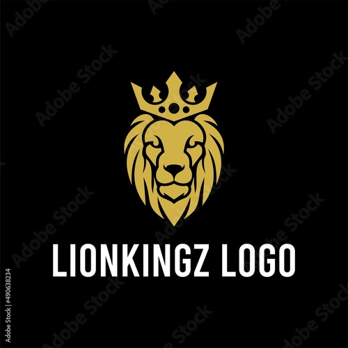 Lion Head Logo Vector. Gold Lion Logo. Wild Lion Logo Vector.