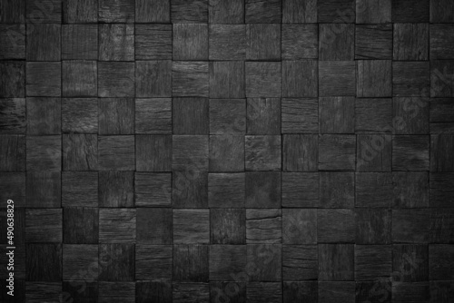 black wooden wall as interior design. wood texture background