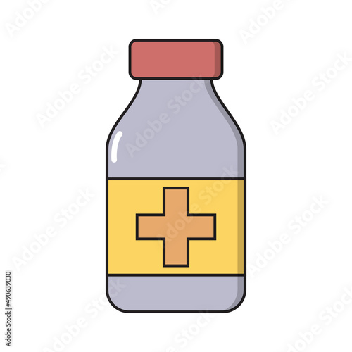 Bottle simple medical icon in trendy line style isolated on white background for web apps and mobile concept. Illustration