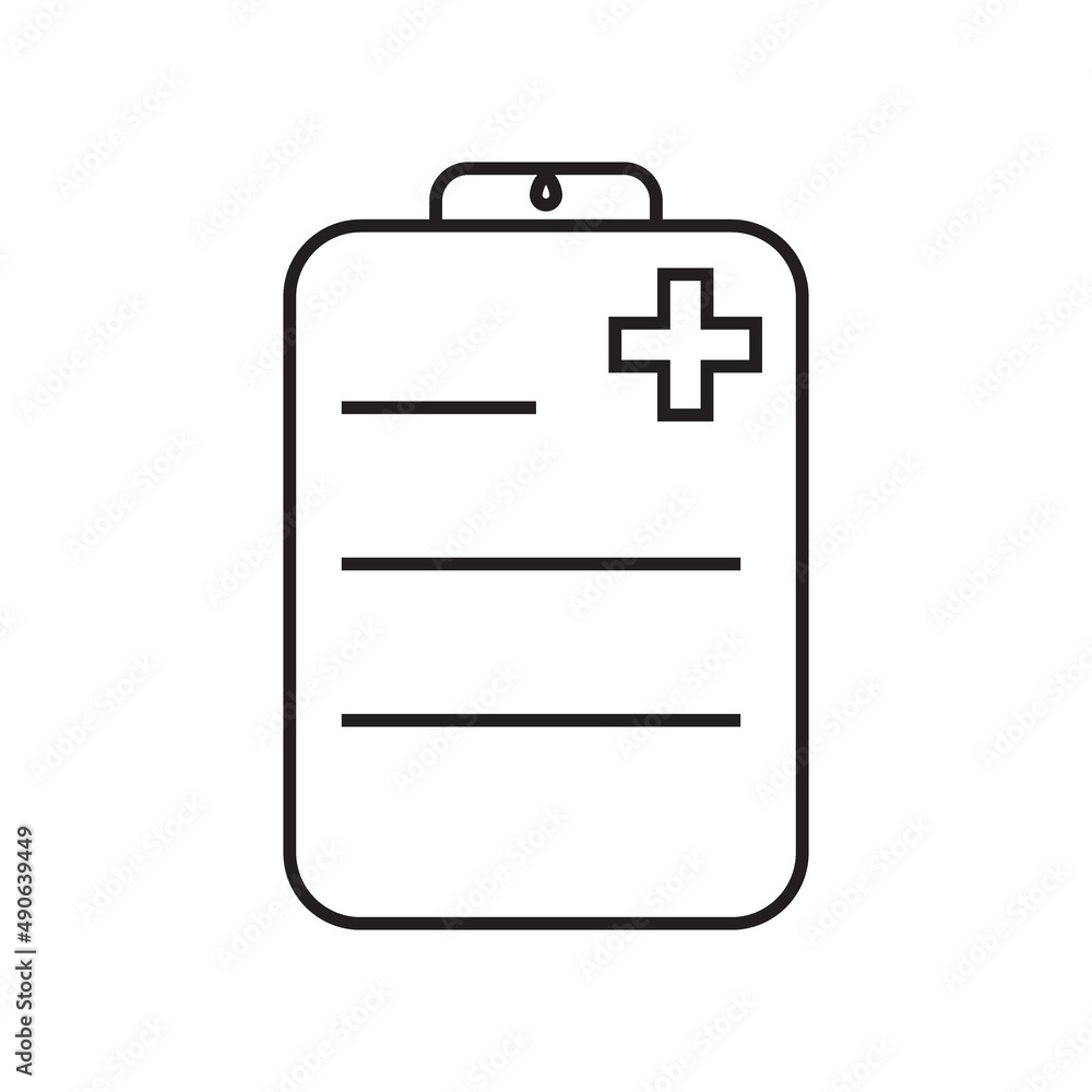 Doctor s planchette simple medical icon in trendy line style isolated on white background for web apps and mobile concept. Illustration Doctor s planchette simple medical icon in trendy line style isolated on white background for web apps and mobile concept. Illustration