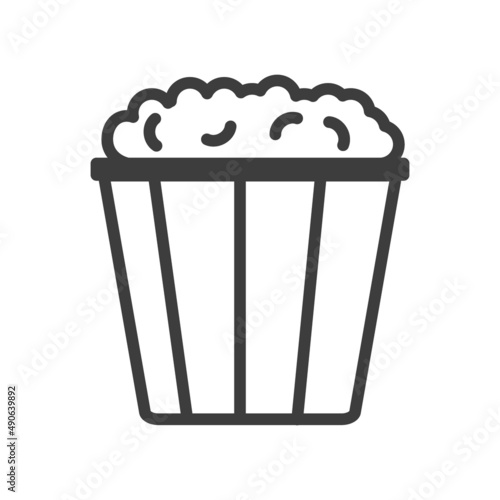 Pop Corn Simple food icon in trendy line style isolated on white background f...