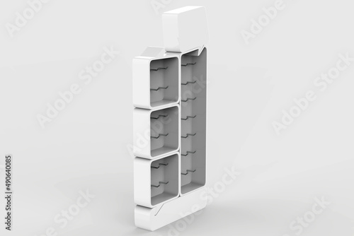 Display stand, retail display stand for product , display stands isolated on white background. 3d illustration