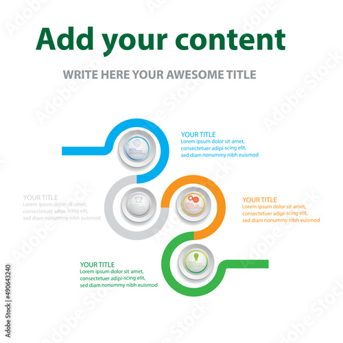 Timeline infographics template with 4 elements, workflow, process chart, vector eps