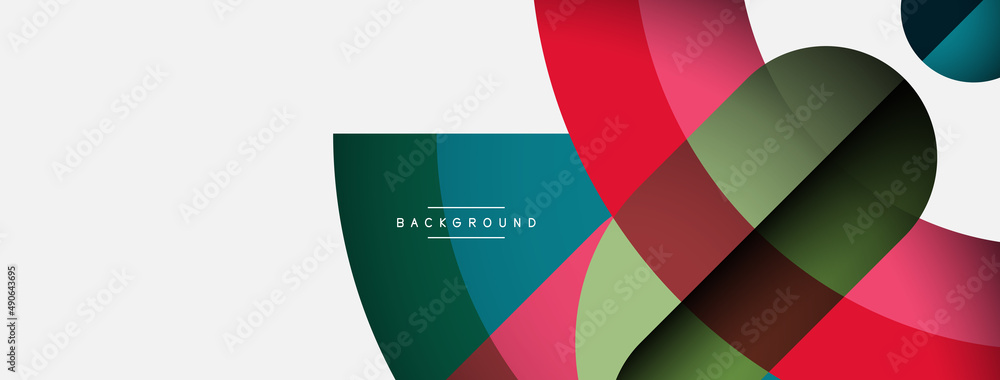 Geometric abstract background. Round shapes, circles, lines composition for wallpaper banner background or landing page Geometric abstract background. Round shapes, circles, lines composition for wallpaper banner background or landing page