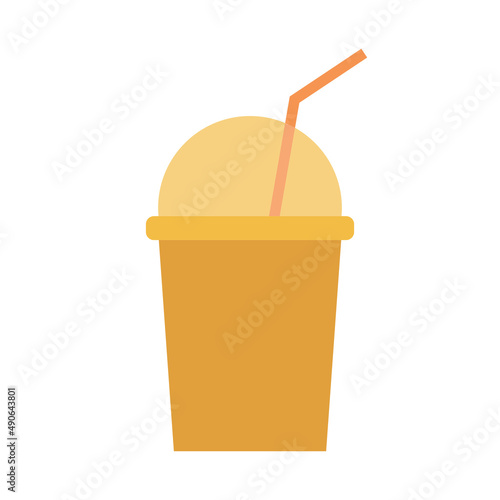 Cup of smoothies. Simple food icon in simple style isolated on white backgrou...