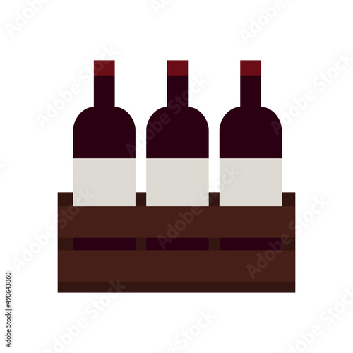 Wine bottles. Simple food icon in trendy style isolated on white background f...