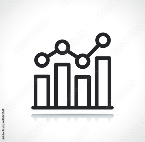 growing bar graph line icon
