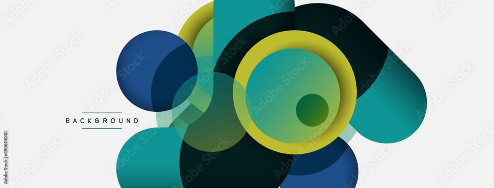 Circle and round shapes abstract background. Vector illustration for wallpaper banner background or landing page Circle and round shapes abstract background. Vector illustration for wallpaper banner background or landing page