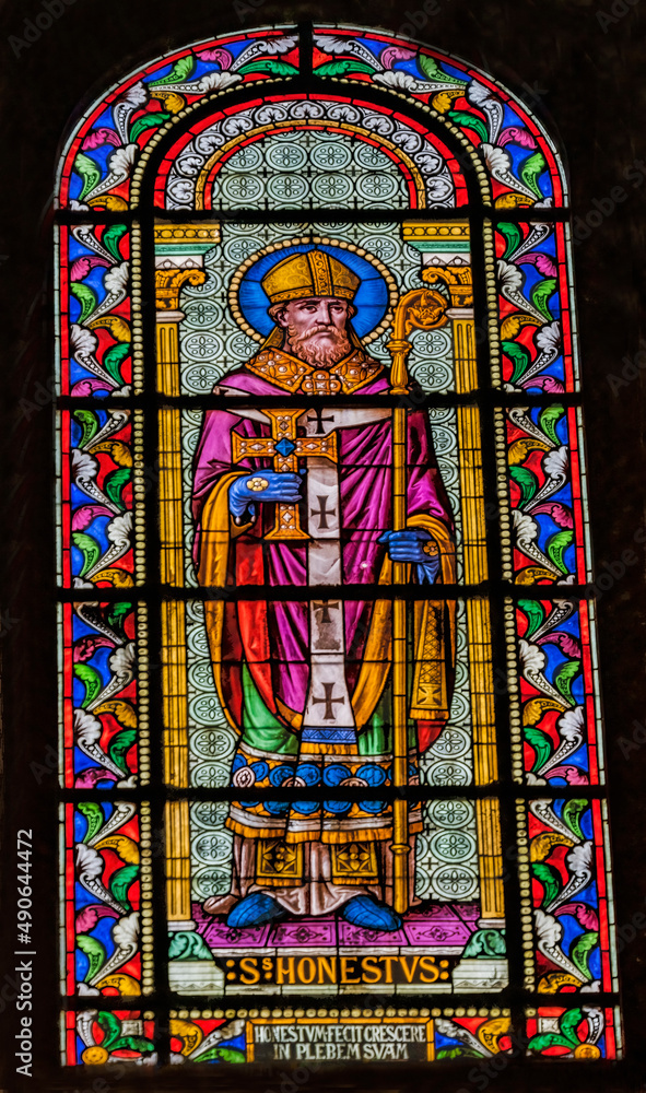 Saint Honestus Stained Glass Nimes Cathedral Gard France