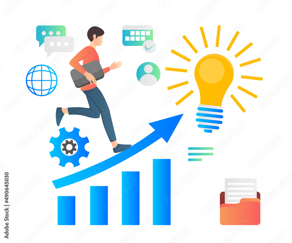 Flat style illustration of SEO content data analysis Flat style illustration of SEO content data analysis