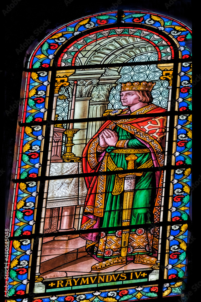 Raymond IV Toulouse Stained Glass Nimes Cathedral Gard France