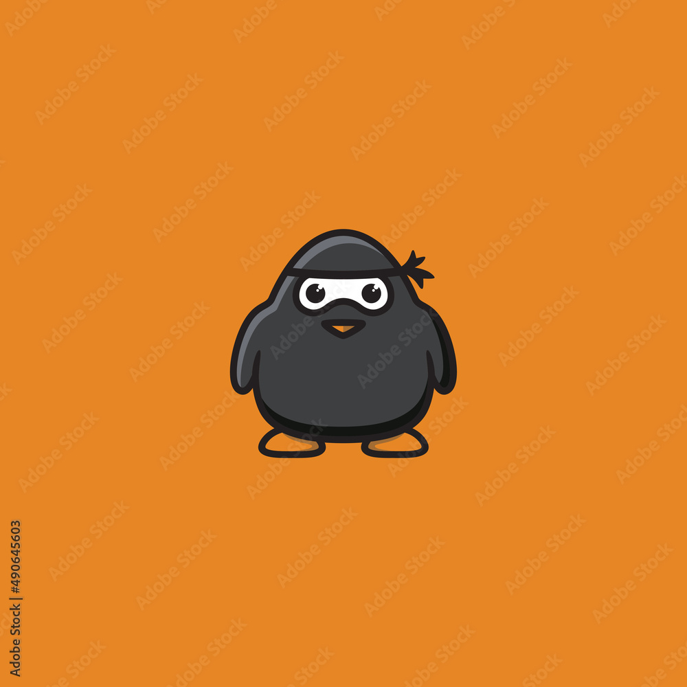 Ninja Penguin Mascot Logo Design Ninja Penguin Mascot Logo Design
