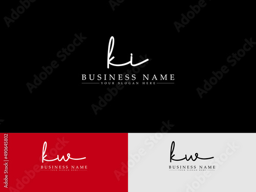 Typography KI Signature Logo, Initials signature Ki k&i Handwritten Letter Logo Image Design for your company