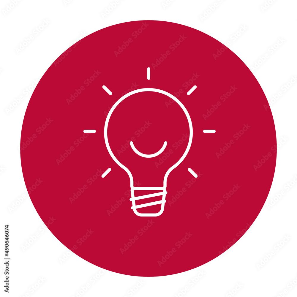 Simple Line Icon sign - idea in your business. Burning light bulb. Illustration Simple Line Icon sign - idea in your business. Burning light bulb. Illustration